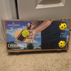 NIB New Pickleball Game Set with 2 Yellow Balls, 2 Paddles